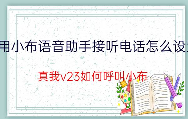 用小布语音助手接听电话怎么设置 真我v23如何呼叫小布？